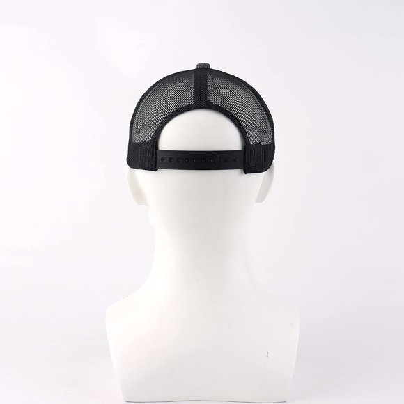 Man Grey Classic Mesh Panels Vintage Baseball Cap - Picture 5 of 6